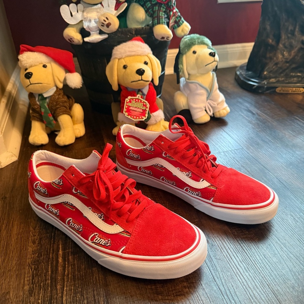 Raising Cane's Men's Red Vans Shoes Size 10.5 Limited Edition NEW w/o box Rare